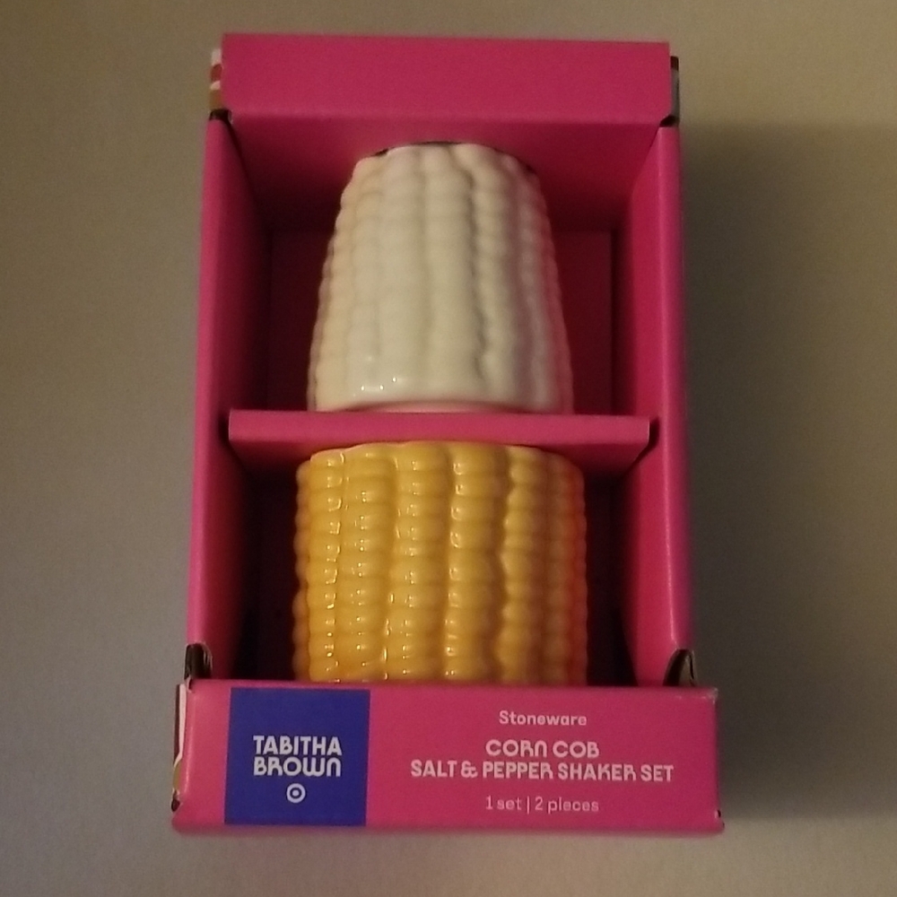 Tabitha Brown Corn Cob Salt & Pepper Shaker Set - White and Yellow